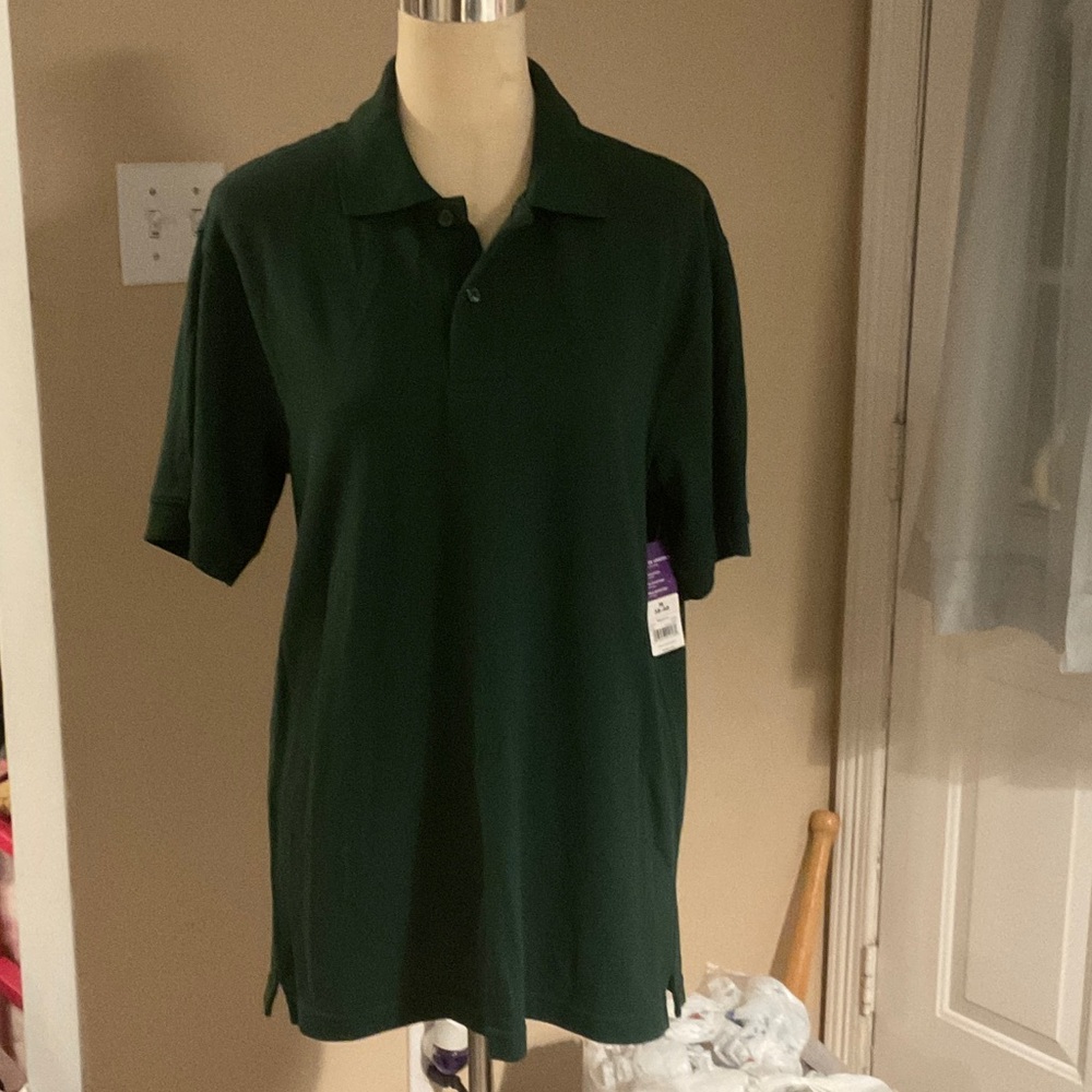 George Young Men's Dark Green Polo Shirt Size M, NWT